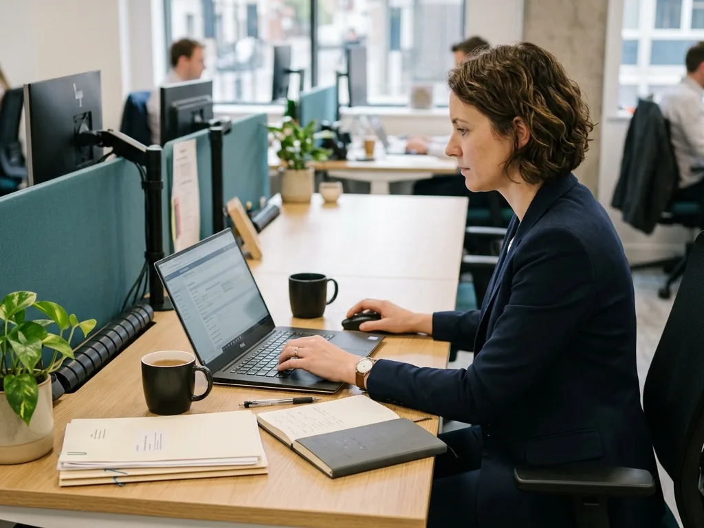 Manager entering new employee details during onboarding.